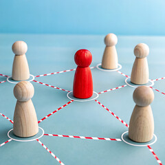 Obraz premium network connection concept, Chain Influence: How Leaders Spread Ideas, Rumors, and Recruit Followers