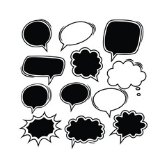 set of speech bubbles