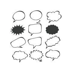 set of speech bubbles