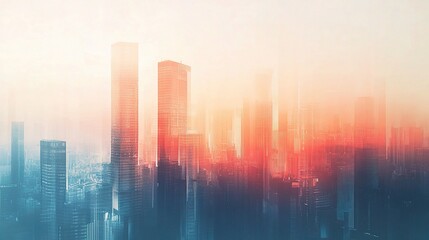 Fototapeta premium Abstract Financial Investment Concept with City Background and Charts