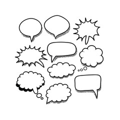 set of speech bubbles