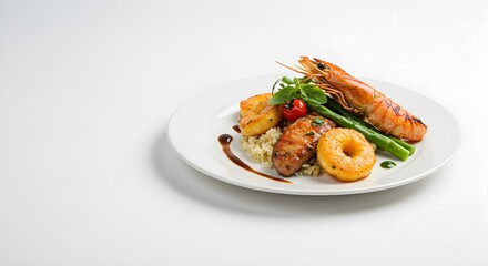 grilled salmon with lemon and salad, food for dinner