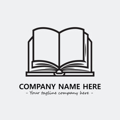 Book illustration black and white for logo company vector image
