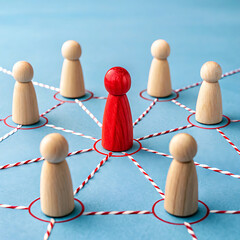 Obraz premium social network connection concept, Chain Influence: How Leaders Spread Ideas, Rumors, and Recruit Followers