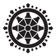 日本の伝統的な家紋「輪宝」のイラストです
An illustration of the traditional Japanese family crest 
