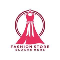 Elegant and Beauty Dress logo design vector. Long Dress Boutique logo design icon