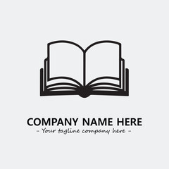 Book illustration black and white for logo company vector image
