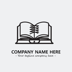 Book illustration black and white for logo company vector image
