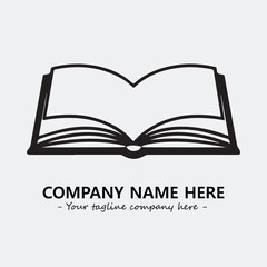 Book illustration black and white for logo company vector image
