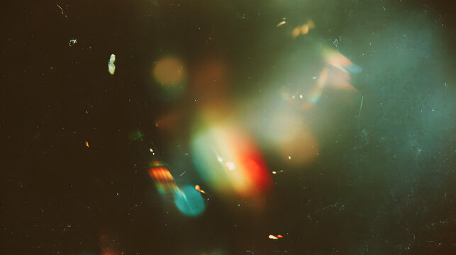 Abstract retro gradient light leak effect, blurred overlay film grain texture .