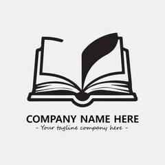 Book illustration black and white for logo company vector image
