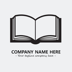 Book illustration black and white for logo company vector image
