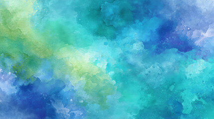 Obraz premium Blue green watercolor texture abstract background