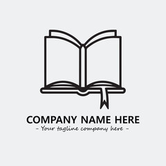 Book illustration black and white for logo company vector image
