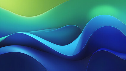 Abstract Waves of Color: A mesmerizing dance of fluid forms, undulating in shades of vibrant blue and serene green, creates a sense of harmony, depth, and movement.
