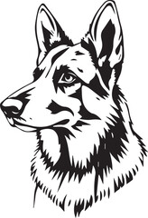 Fototapeta premium German Shepherd Dog. Hand drawn vector illustration 