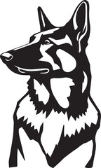 German Shepherd Dog. Hand drawn vector illustration	