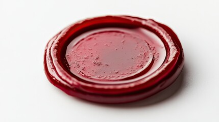 Red wax seal isolated on a transparent or white background. -