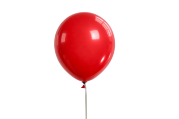 Inflated Red Balloon against Crisp transparent Background