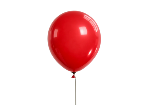 Inflated Red Balloon against Crisp transparent Background