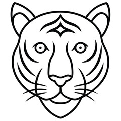 tiger head vector on white background