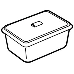 plastic container for food vector isolated on white background