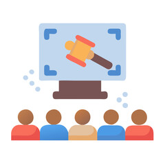 Obraz premium Auction Flat Vector Icon