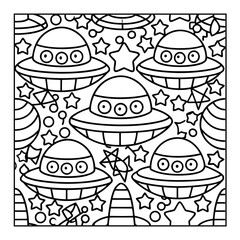 Abstract pattern coloring book for adults illustration background