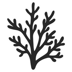 Obraz premium Silhouette Illustration Of Seaweed Underwater Marine Algae Ocean Plant Life