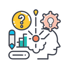  Critical Thinking Flat Vector Icon