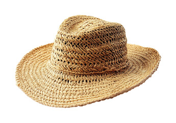 Straw hat beach fashion accessory sunny day isolated on transparent background, png