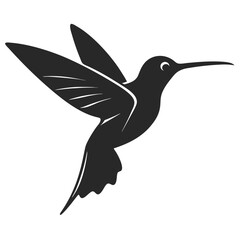 Obraz premium Minimalist Hummingbird Silhouette Flying Vector Graphic Design Illustration
