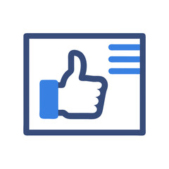Obraz premium Colorful FB Like Flat Icon