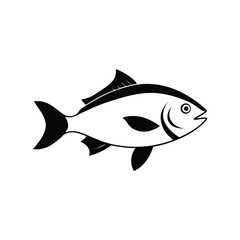 Black and white red snapper (Lutjanus campechanus) full-body sketch on white background.eps