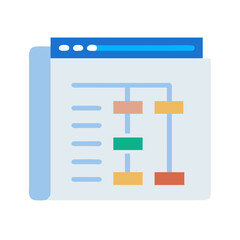 Fototapeta premium Detailed Gantt Chart Flat Icon