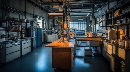 Modern Chemistry Laboratory: Interior View of a Well-Equipped Research Facility