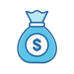  Money Bag Flat Vector Icon