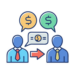 Colorful Negotiation Skills Flat Icon