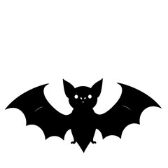 Obraz premium Silhouette Bat in Flight: A stark silhouette of a bat takes flight, wings outstretched against a backdrop, capturing its unique and spooky essence.