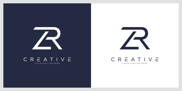Initial Letter ZR Logo Design vector Template