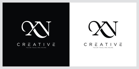 Initial XN letter logo design vector
