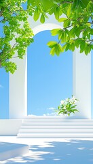 Obraz premium White Archway Garden Scene