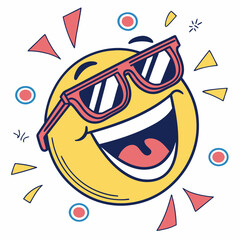 Emoji wearing funky party glasses and smiling