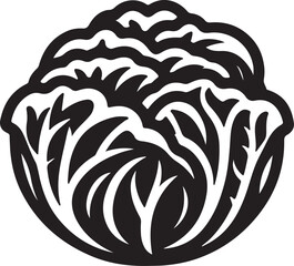 Cabbage silhouette vector art illustration. Cabbage vector icon. 