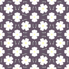 Seamless flower background image and pink floral background,  purple background image
