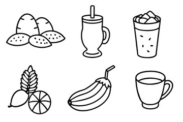 Flat Tamarind Drink Vector Set