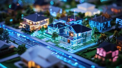 Obraz premium Smart Home Neighborhood: Future of Living
