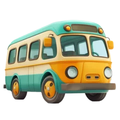 Fototapete Rund yellow school bus isolated © Christopher