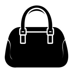 Black Silhouette Vector of a Woman’s Handbag on Transparent Background for Fashion Projects