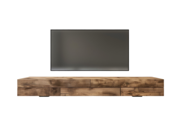 Modern Floating TV Consoles Isolated On Transparent Background